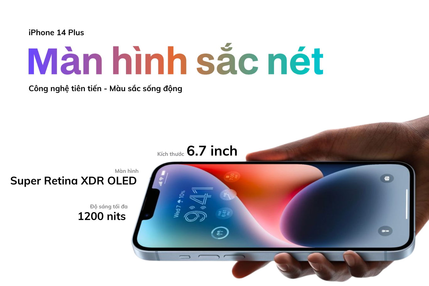 Màn hình Super Retina XDR sắc nét trên iPhone 14 Plus