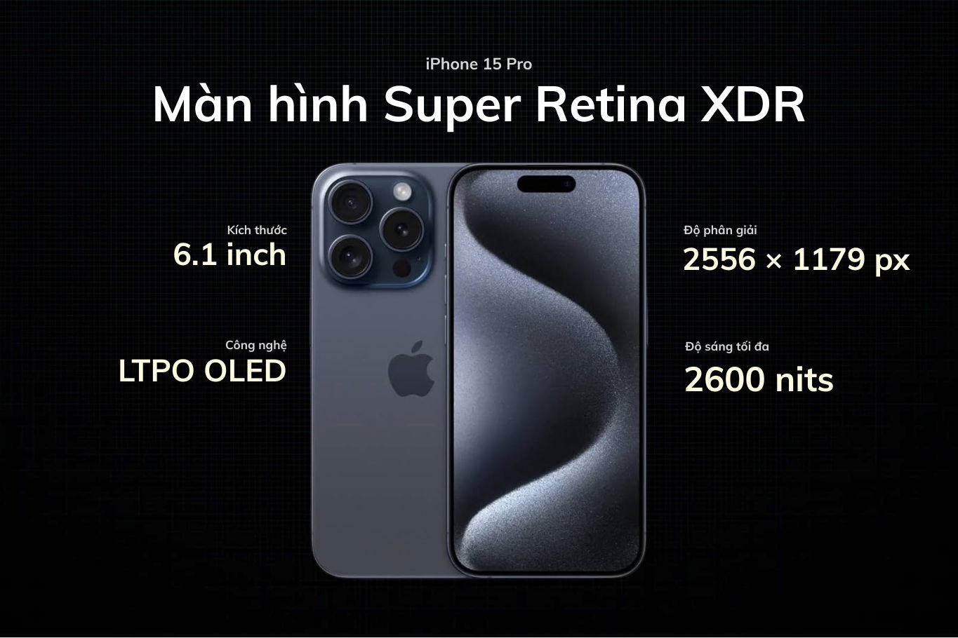 Màn hình Super Retina XDR sắc nét với ProMotion 120Hz