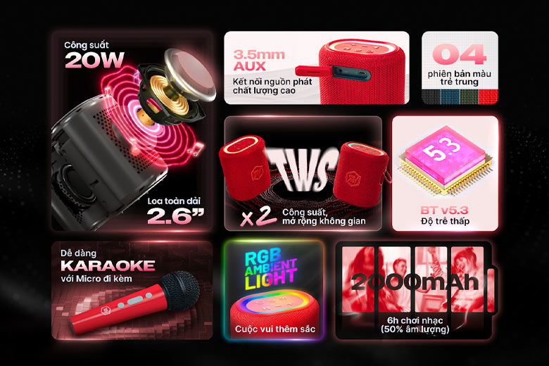 Loa Karaoke Mini Alpha Works Sonik Plus 