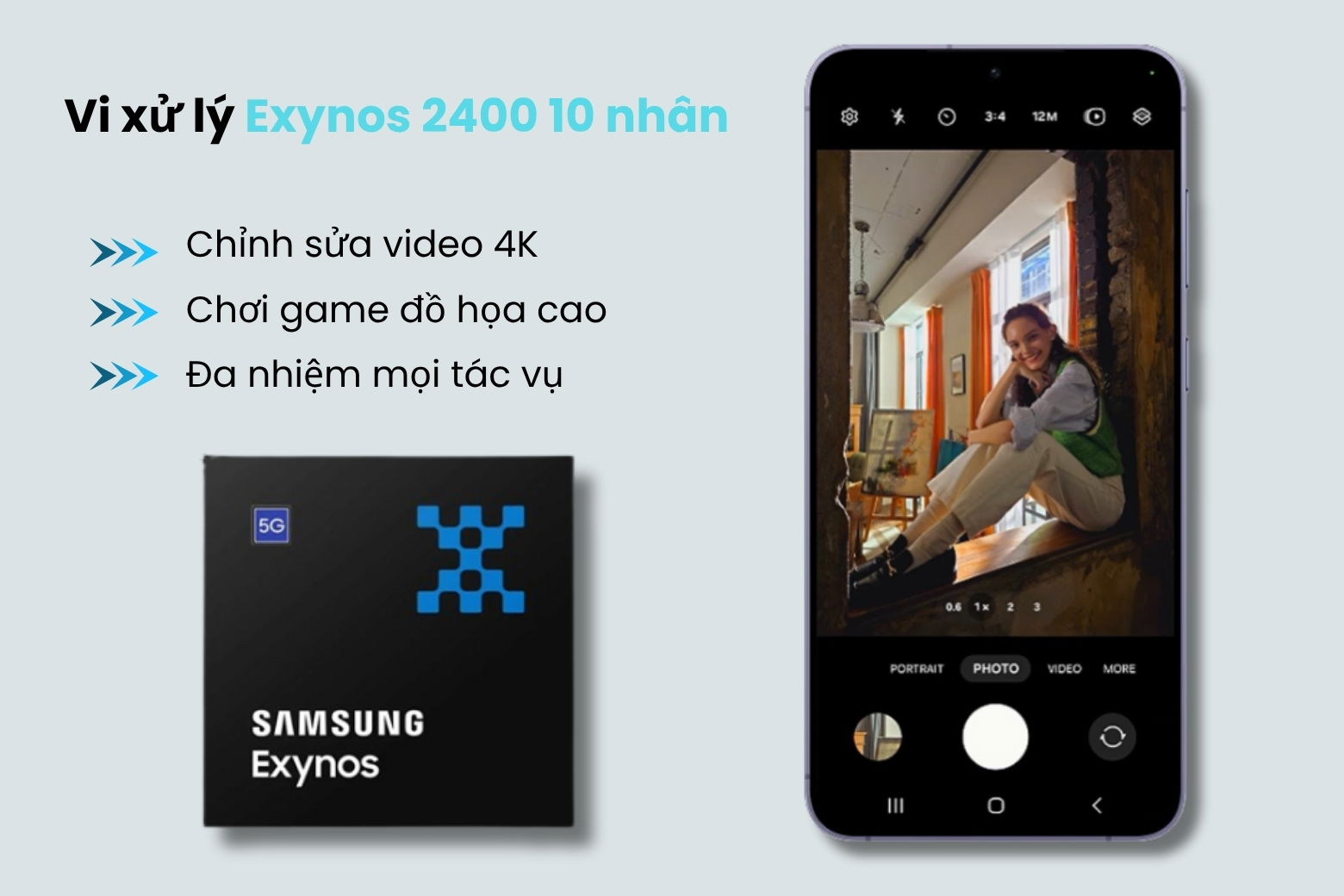 Hiệu năng chip Exynos 2400 10 nhân mạnh mẽ cân mọi tác vụ