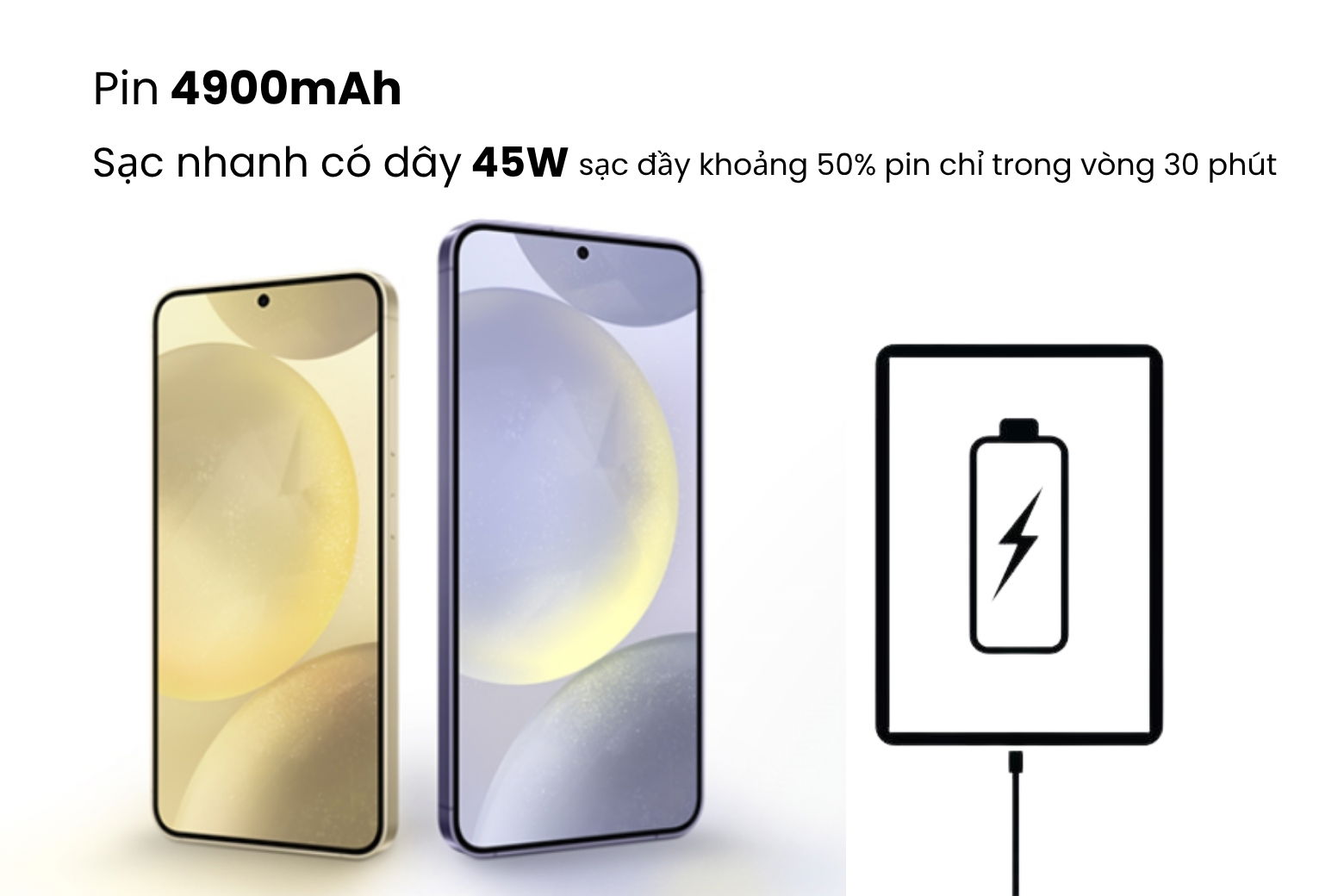 Pin 4900mAh bền bỉ và trang bị công nghệ sạc nhanh
