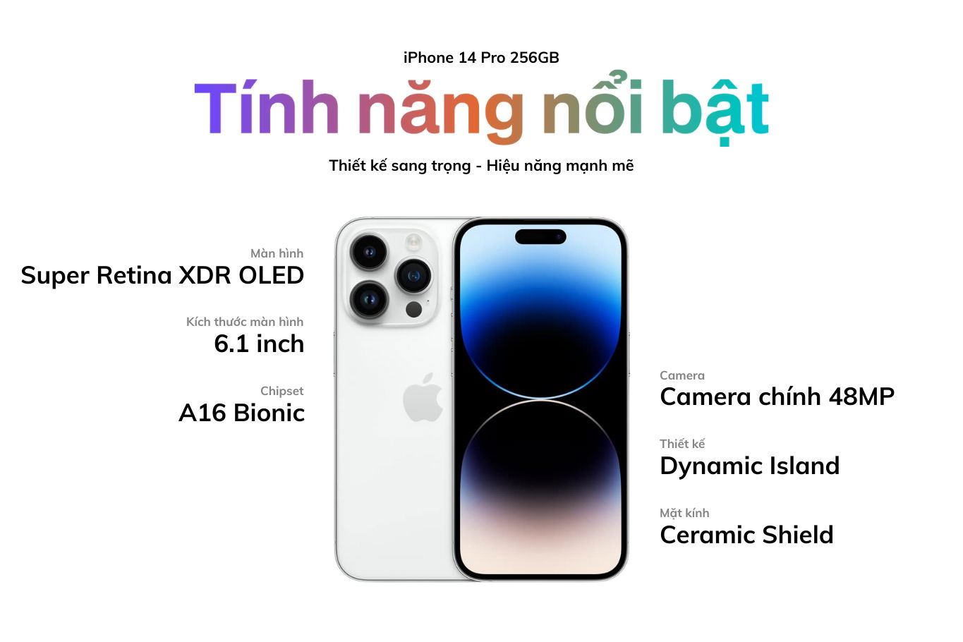 Thông số nổi bật trên iPhone 14 Pro 256GB