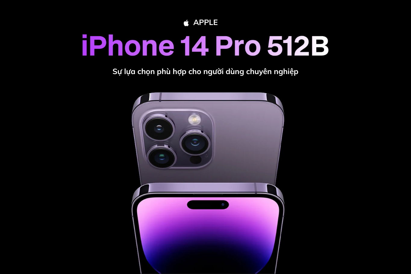 iPhone 14 Pro 512GB với Dynamic Island và màn hình Always-On Display.