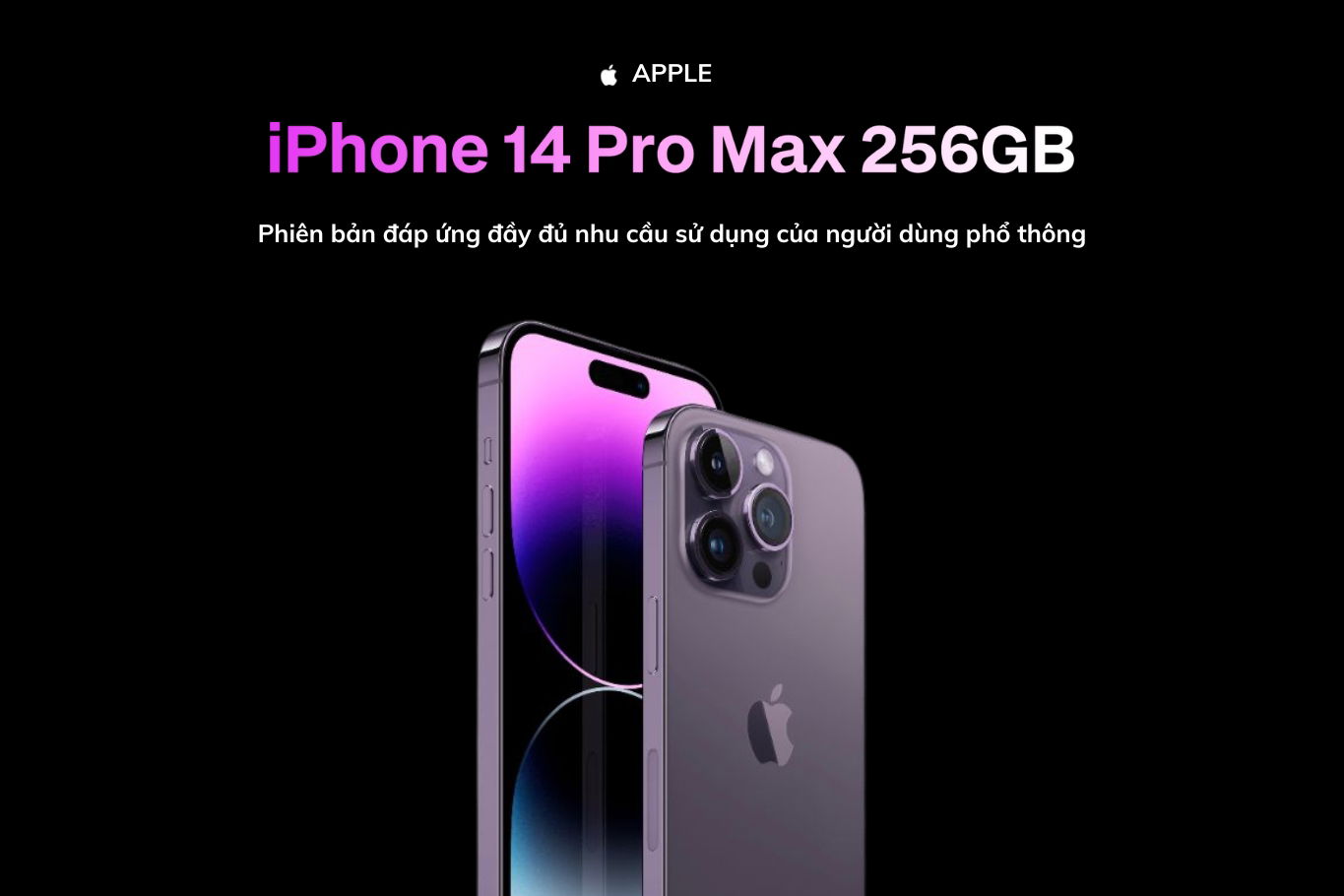 iPhone 14 Pro Max 256GB với màn hình Dynamic Island 6.7 inch, thiết kế sang trọng