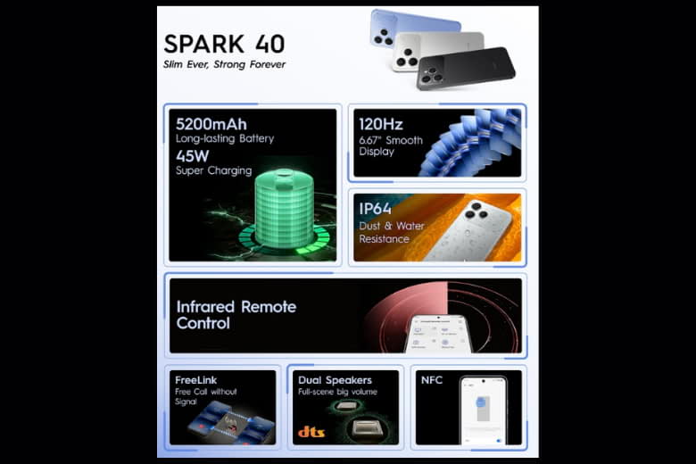 TECNO Spark 40 6GB 128GB Chính Hãng