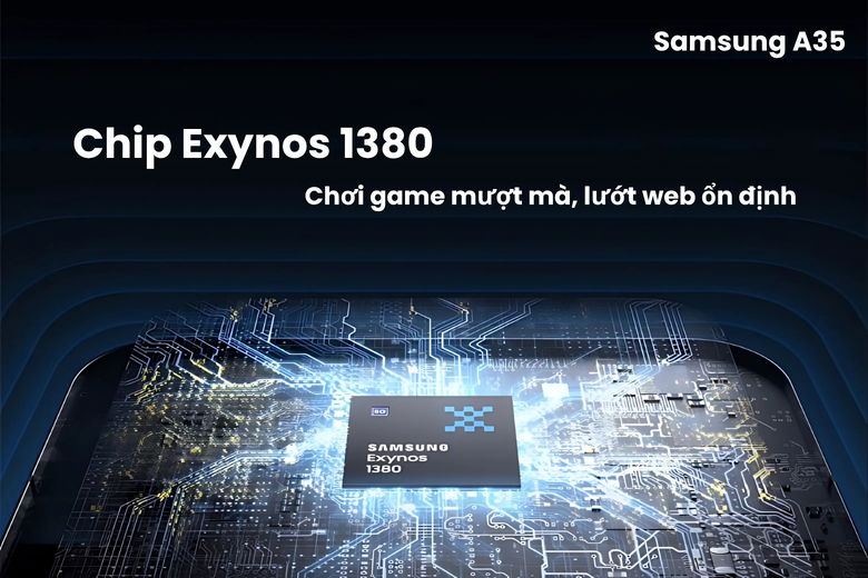 Chip Exynos 1380 lướt web mượt mà, chơi game ổn định