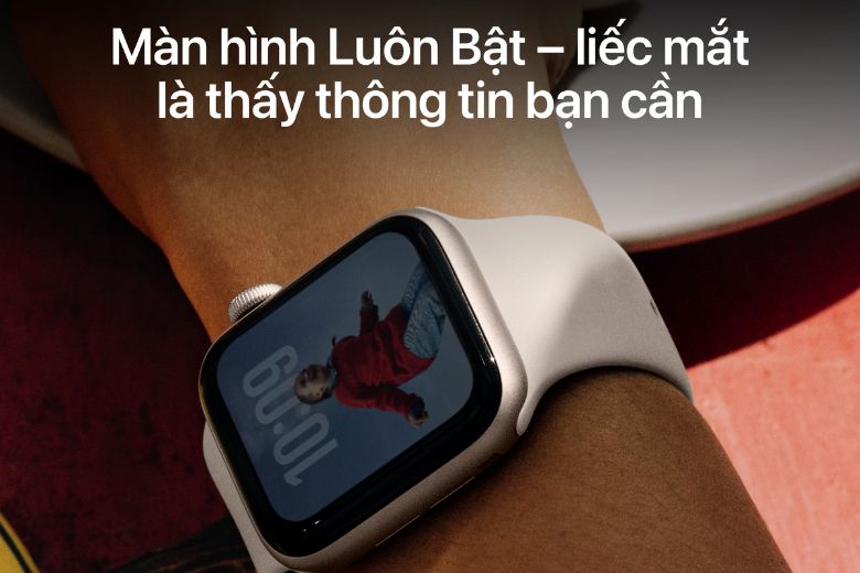 Apple Watch SE 3 (2025) 44mm (5G) Viền nhôm - Dây cao su M/L màn hình luôn bật