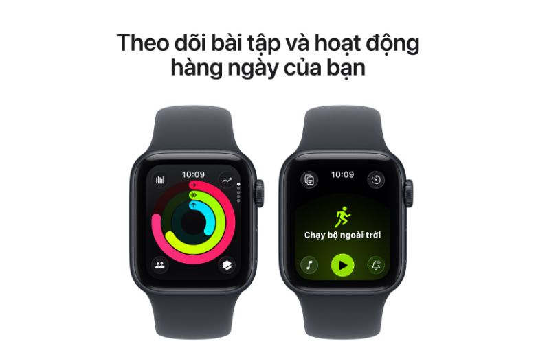 Apple Watch SE 3 (2025) 40mm (GPS) Viền nhôm - Dây cao su M/L theo dõi chế độ luyện tập