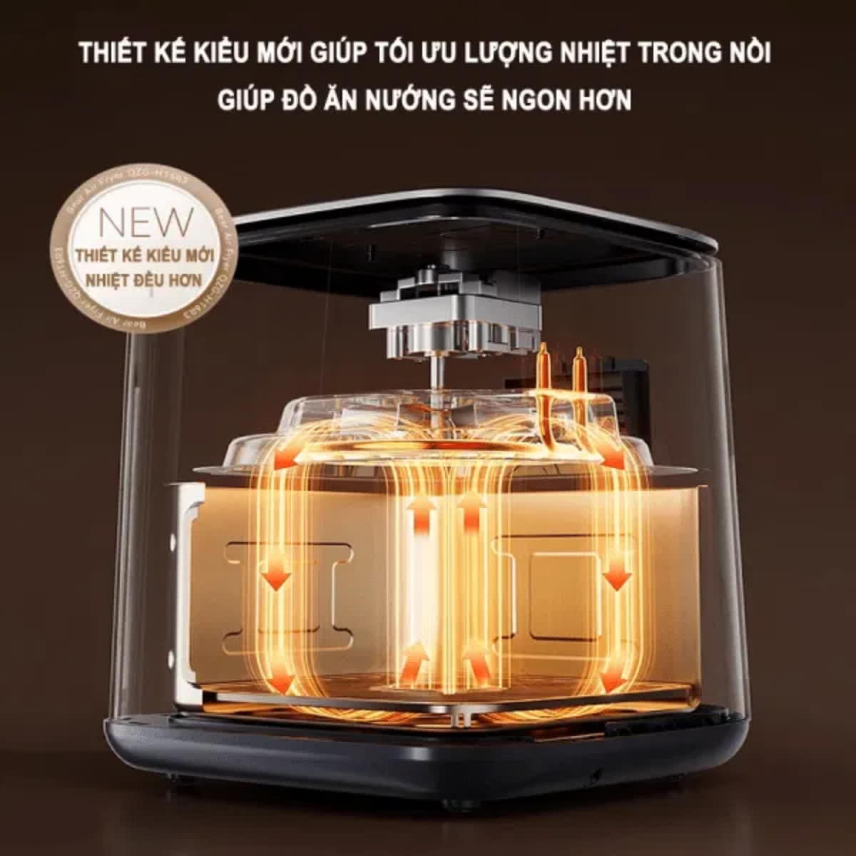 Nồi chiên không dầu 6.2L 1600W Bear AF-4H16K (QZG-H16R3)