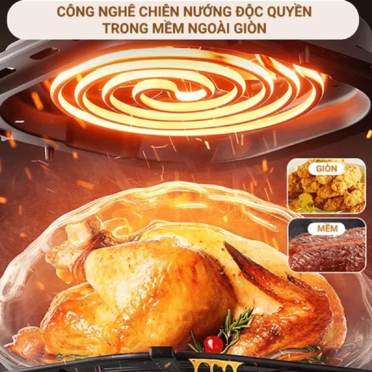 Nồi chiên không dầu 5L 1500W Bear AF-4H15L (QZG-P15R8)