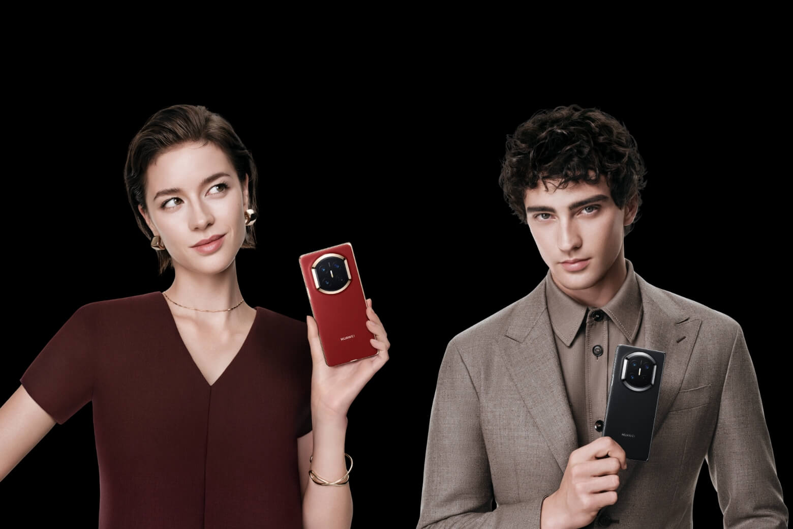 HUAWEI Mate X7 với thiết kế mỏng nhẹ gồm 2 màu trắng, đen với mặt lưng làm từ da nhân tạo sang trọng