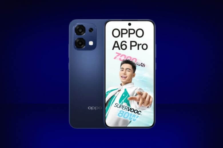 OPPO A6 Pro 128GB sở hữu thiết kế nguyên khối mỏng 8mm, nhẹ 188g với mặt lưng thủy tinh hữu cơ hiện đại.