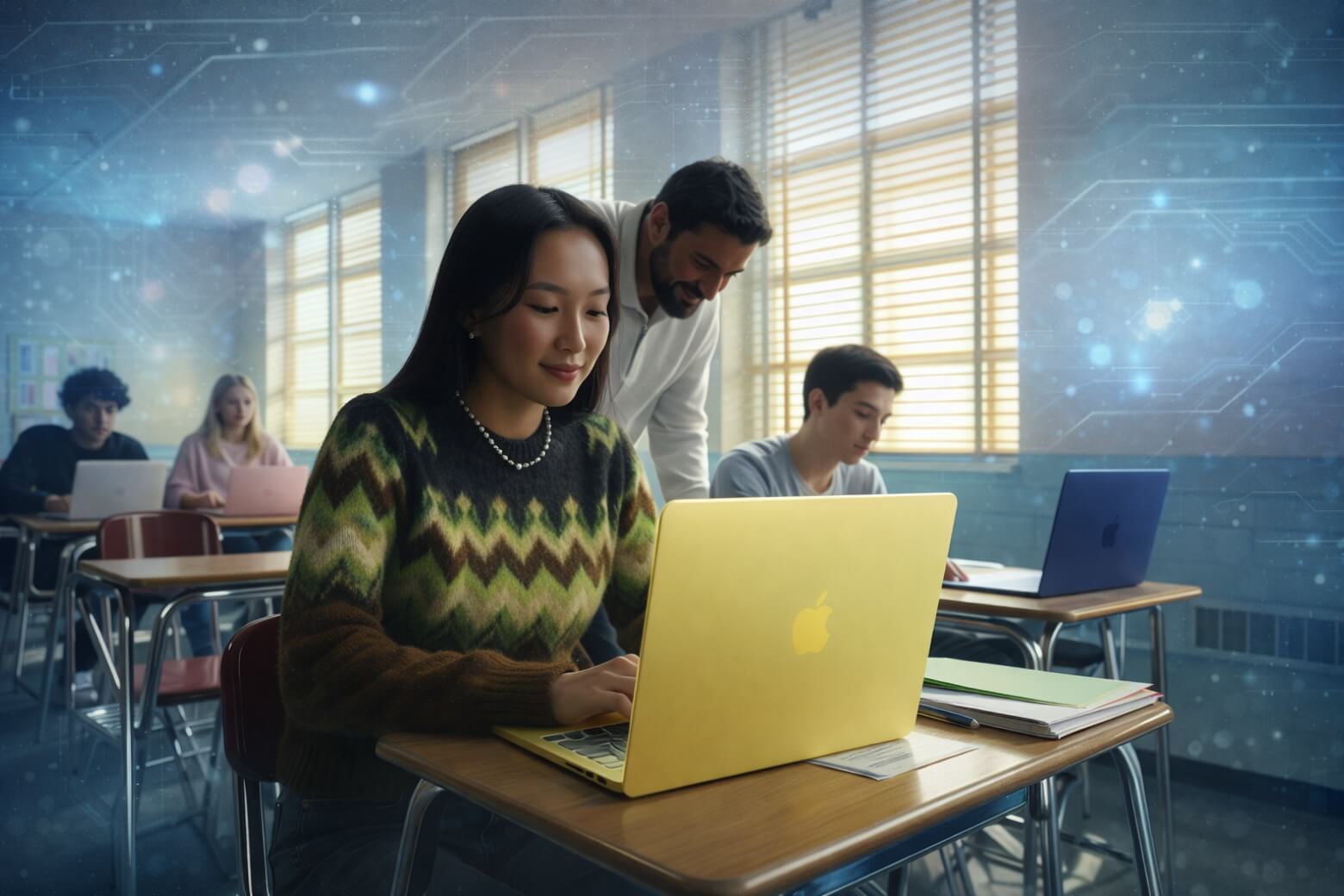 MacBook Neo—vỏ nhôm tái chế bền bỉ, chỉ 1,23 kg, 4 màu sắc tuyệt đẹp, dễ mang theo.