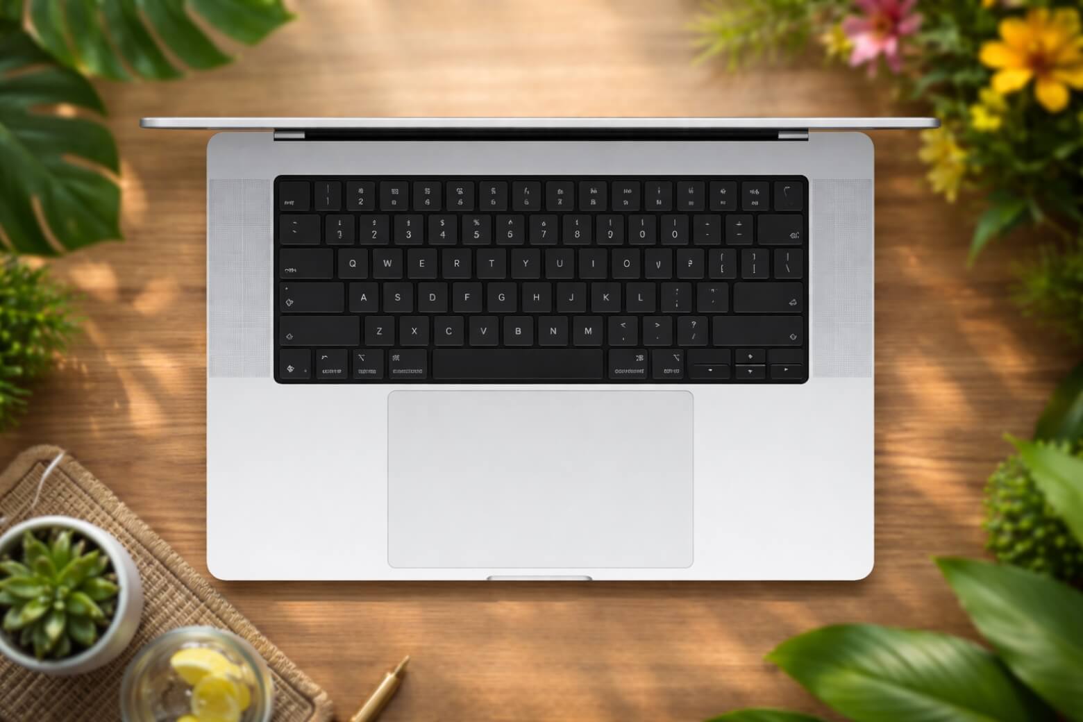 MacBook Pro 2026 được trang bị bàn phím Magic Keyboard có đèn nền, Touch ID tích hợp và trackpad Force Touch cảm ứng lực.