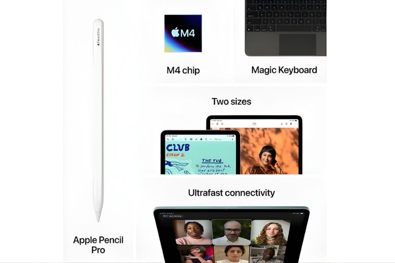 Apple Pencil Pro và Magic Keyboard trên Ipad Air M4 13" 128GB WIFI