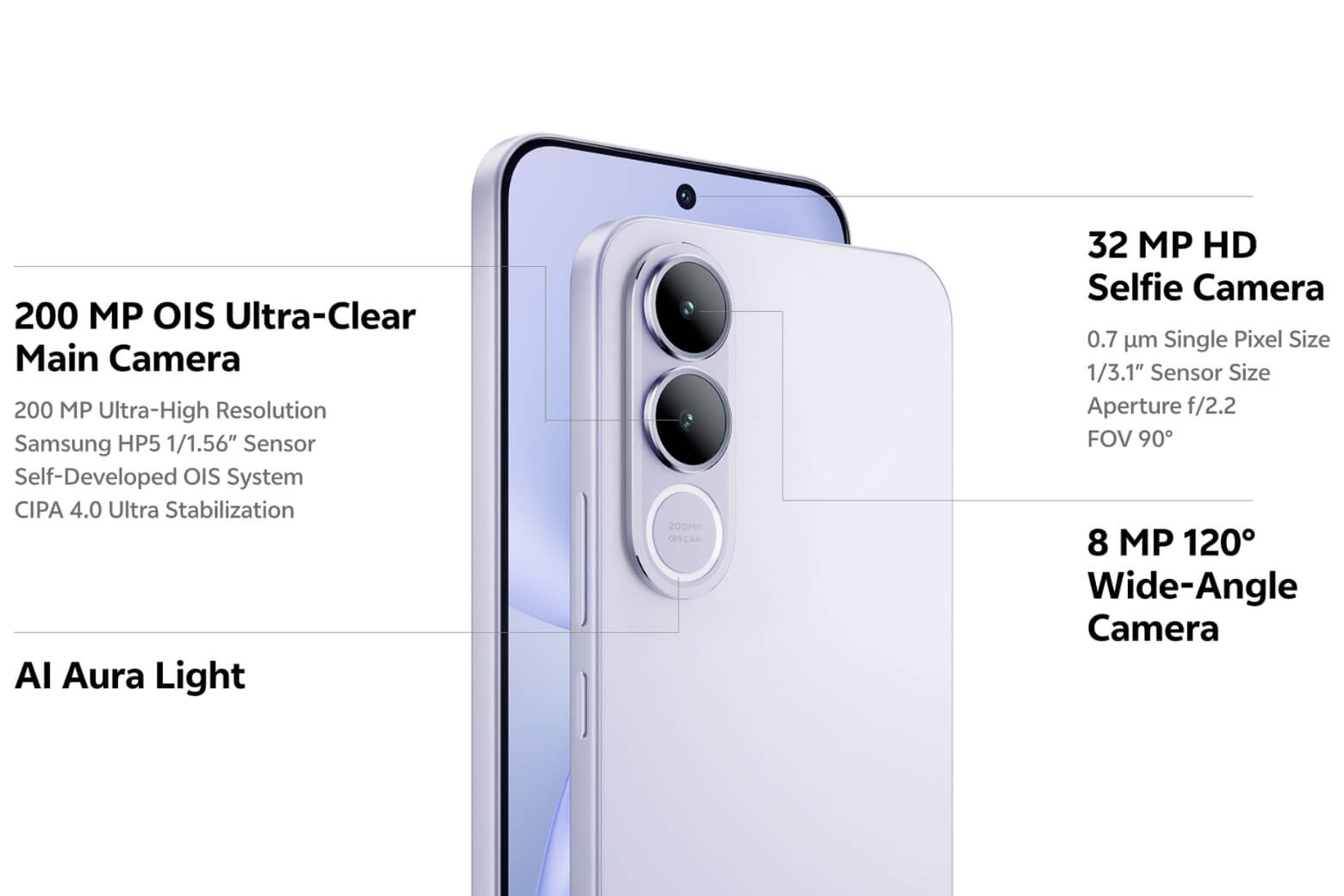vivo V70 FE camera 200MP OIS chụp nét