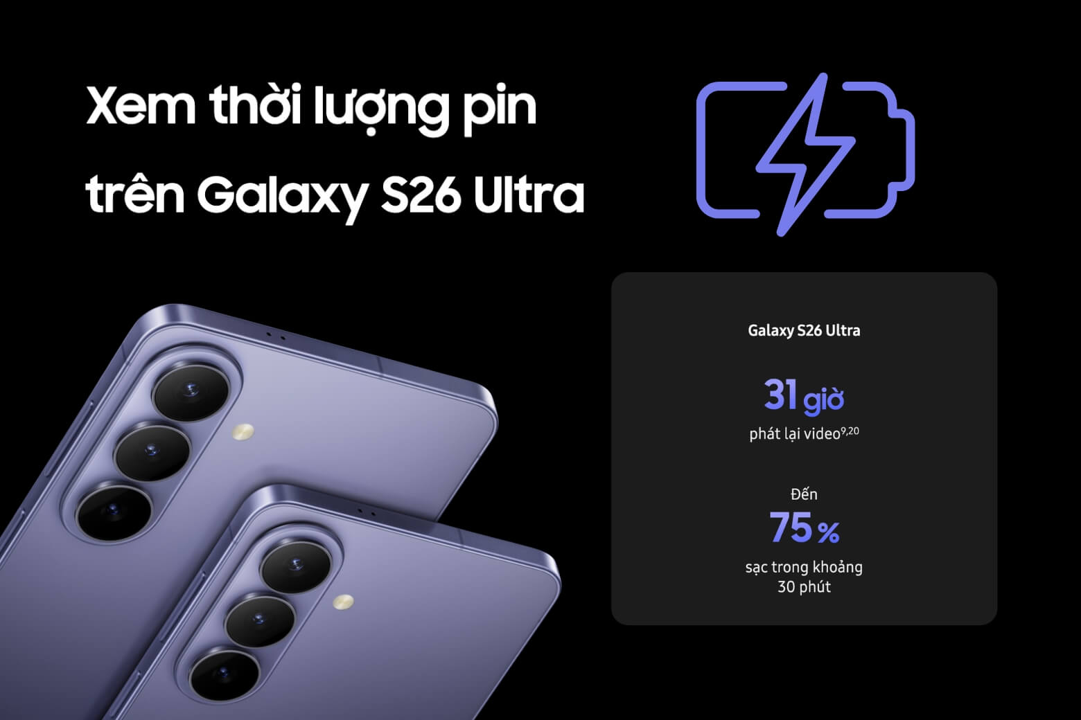 Dung lượng pin trên Samsung Galaxy S26 Ultra lên đến 5000 mAh