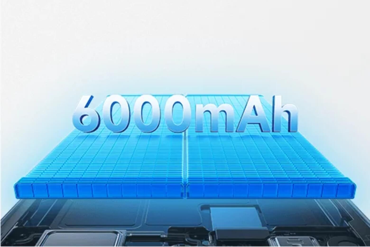 Pin 6000mAh cho thời gian sử dụng bền bỉ cả ngày dài chỉ với một lần sạc