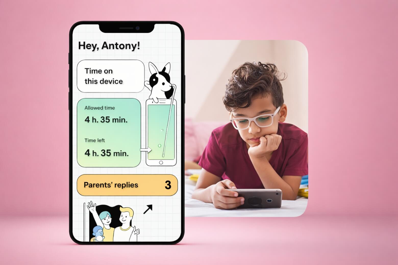 Kaspersky Safe Kids tự động chặn ứng dụng khi con em vượt quá giới hạn thời gian quy định.