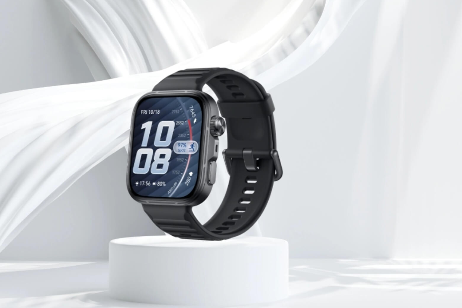 Bản Pro có bộ nhớ 64GB, cho phép nghe nhạc và dùng bản đồ offline độc lập với điện thoại trên nền HarmonyOS mượt mà.