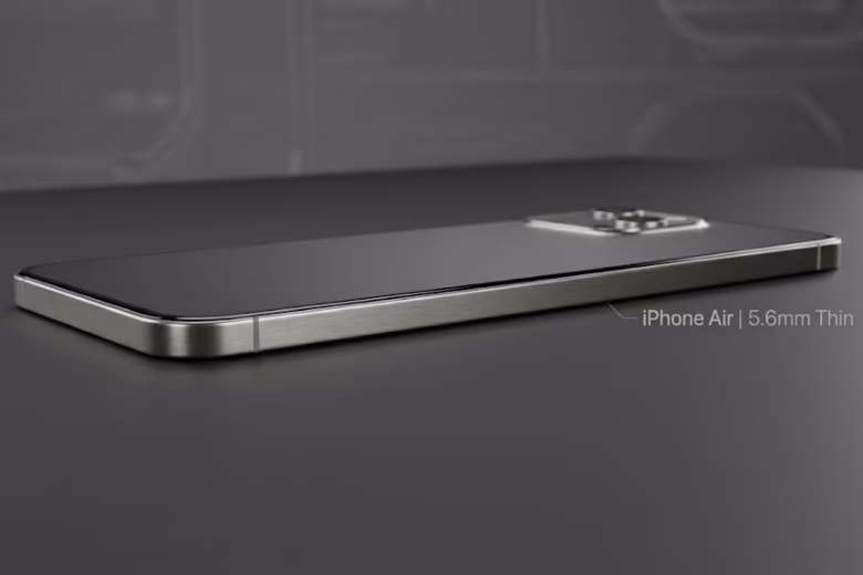 Khung viền Titanium Grade 5 mỏng 5.6mm trên iPhone Air Khung viền Titanium Grade 5 mỏng 5.6mm trên iPhone Air