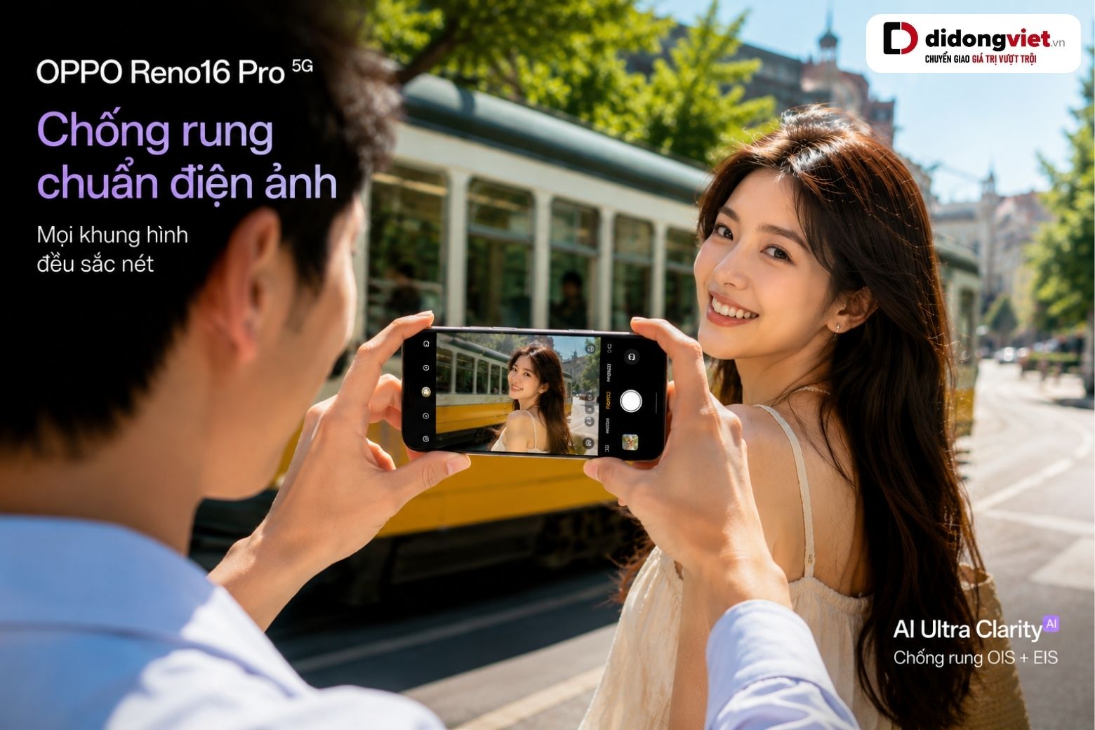 Trải nghiệm thực tế camera AI trên OPPO Reno16 Pro 5G chống rung cực tốt khi di chuyển