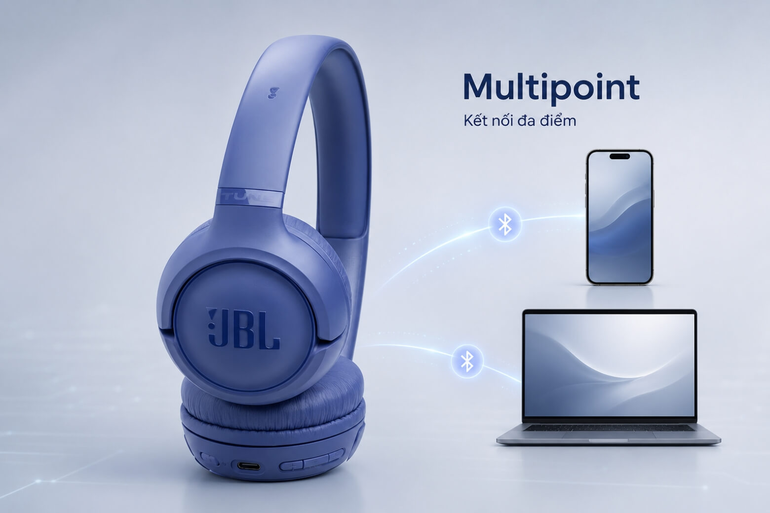 Tai nghe Bluetooth chụp tai JBL Tune 530BT kết nối đa điểm