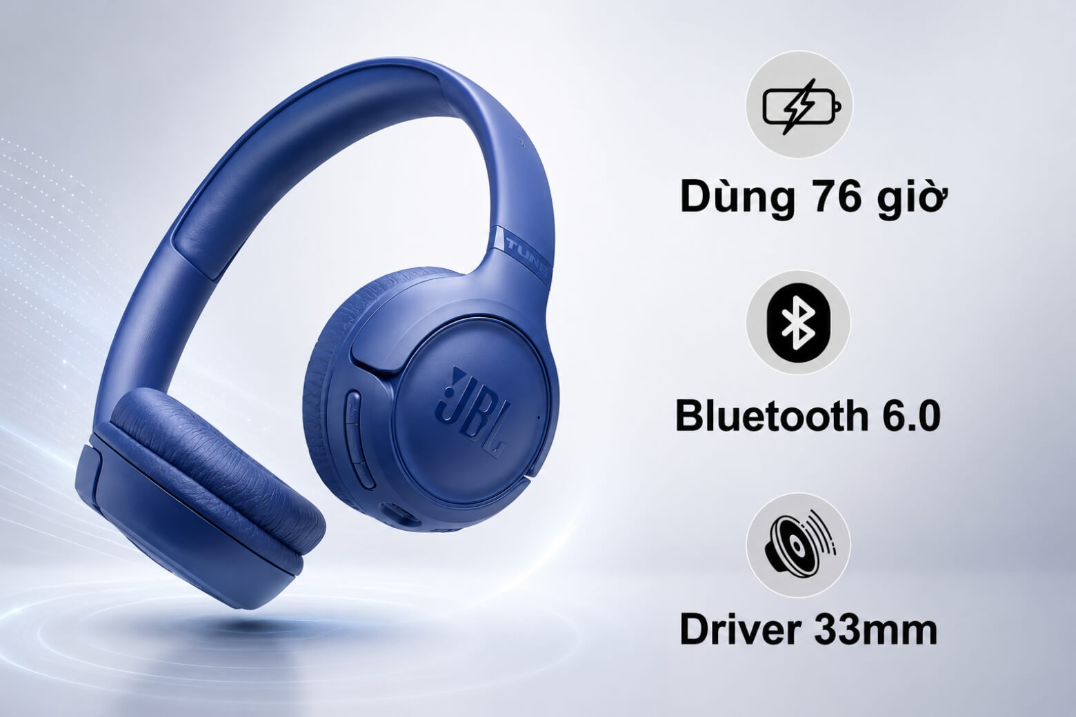 Tai nghe Bluetooth chụp tai JBL Tune 530BT pin 76 giờ