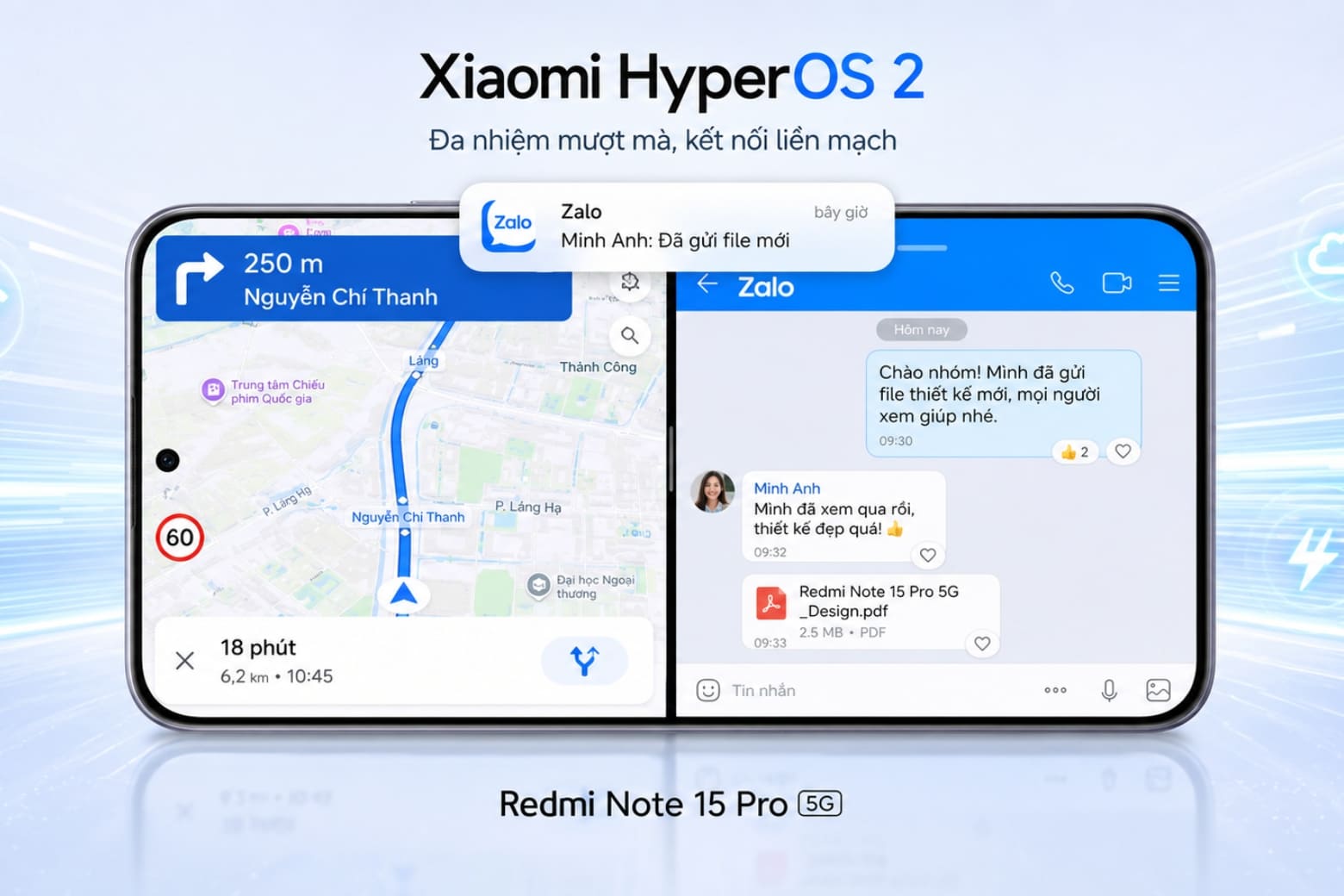 Trải nghiệm thông báo mượt mà trên hệ điều hành Xiaomi HyperOS 2 của bản chính hãng