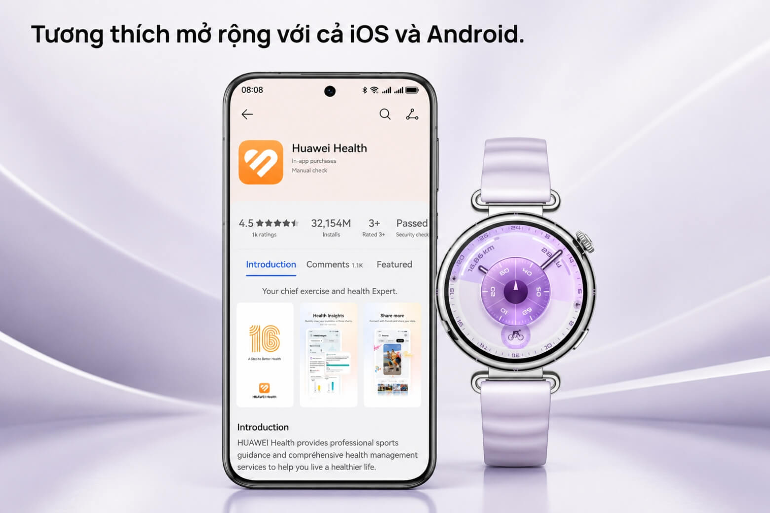 HUAWEI Watch GT 6 41mm kết nối iOS Android ổn định