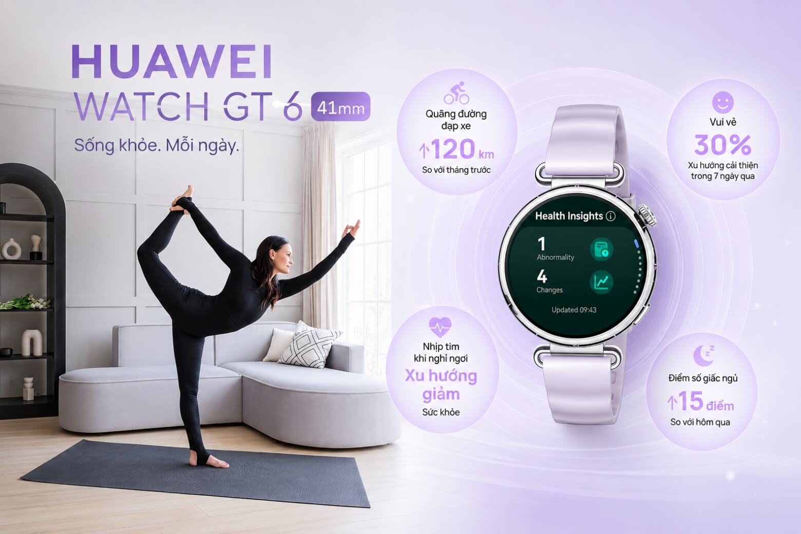 HUAWEI Watch GT 6 41mm theo dõi sức khỏe TruSense