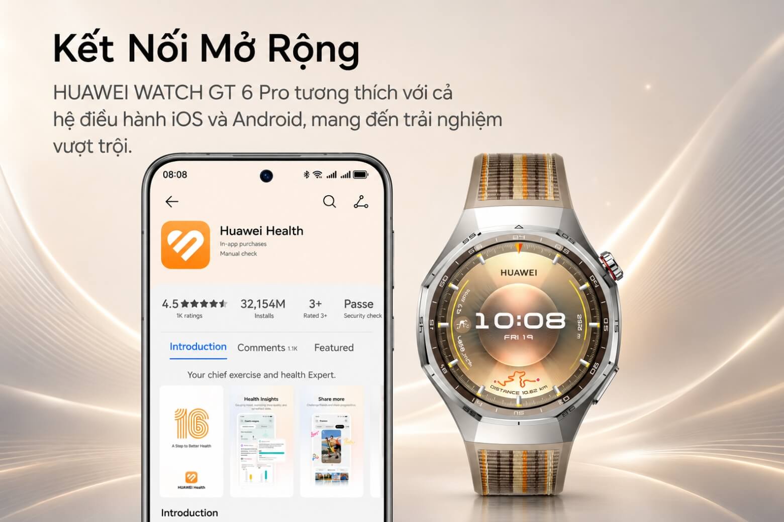 HUAWEI Watch GT 6 Pro 46mm tương thích Android iOS