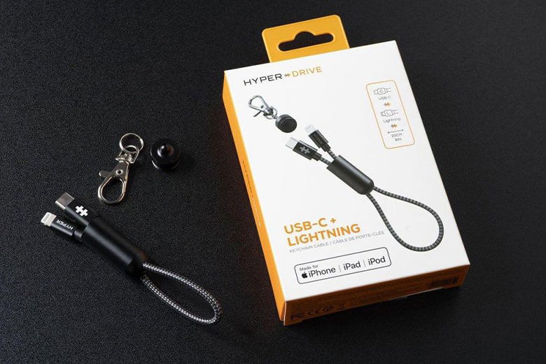 Cáp sạc C to Lightning 18W Hyperdrive Keychain 0.2m MFi - Kích thước bỏ túi siêu tiện lợi, truyền tải nhanh