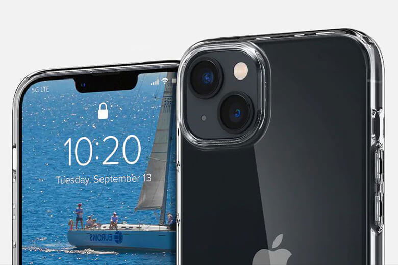 Ốp lưng Spigen iPhone 14 Liquid Crystal Clear - Đường n&eacute;t đậm n&eacute;t mỹ thuật, chống trơn trượt, chống lực &ldquo;x&acirc;m nhập&rdquo;&nbsp;