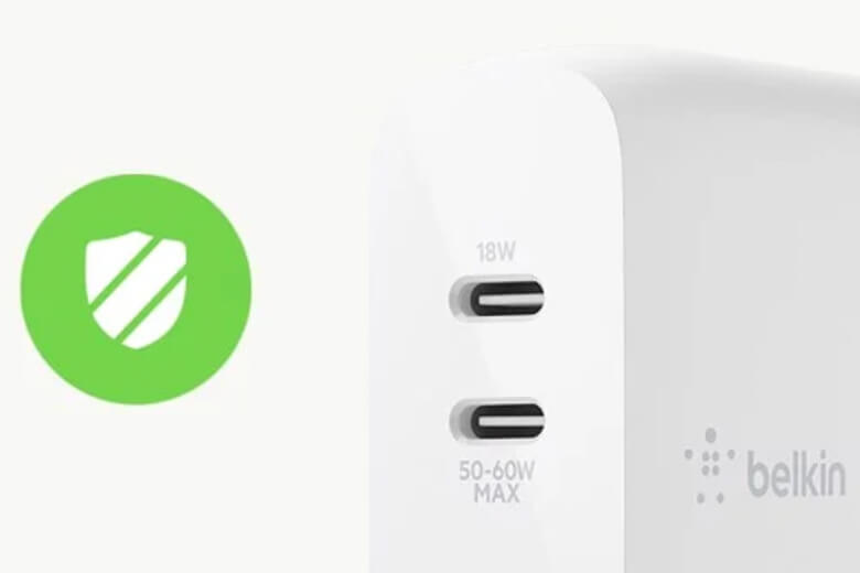 Phụ kiện được trang bị chipset thông minh giúp điều tiết dòng điện phù hợp và bảo vệ thiết bị của bạn