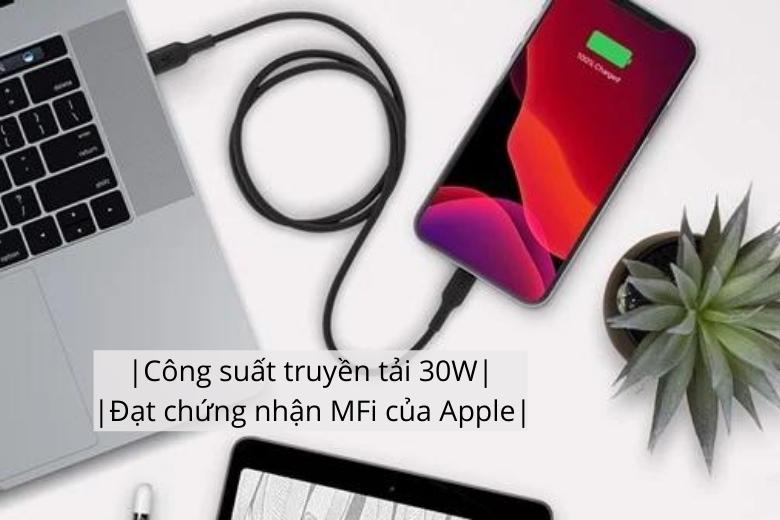 Cáp sạc C - Lightning 1m vỏ nhựa 30W Belkin