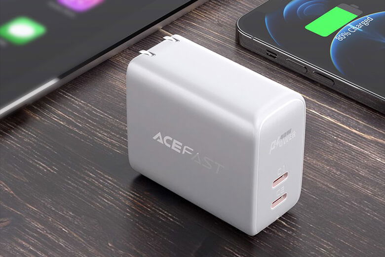 Củ sạc ACEFAST PD3.0 40W 2 cổng USB-C (US) A11 - Sạc cùng lúc 2 thiết bị tiện lợi