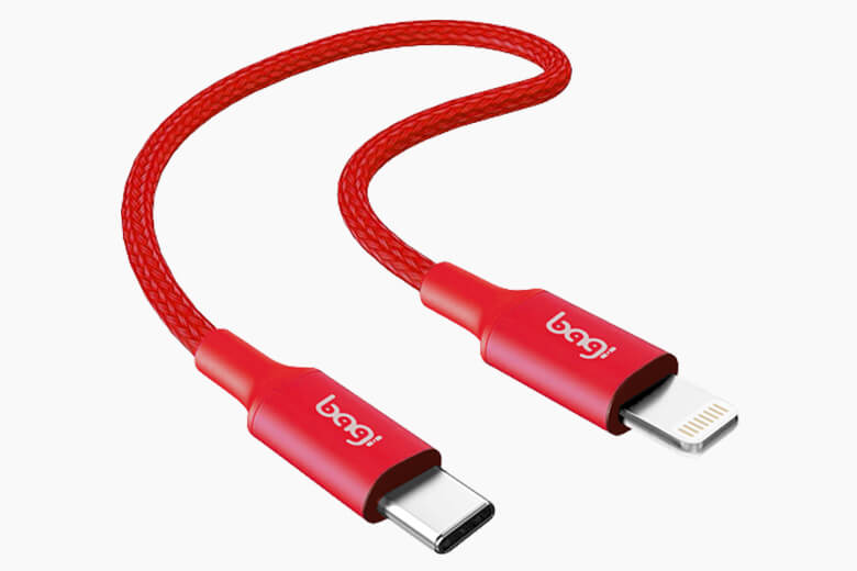 Cáp sạc Bagi Type-C to Lightning (20cm) - Thiết kế thông minh dùng được cho cả các trường hợp cần năng lượng khẩn cấp