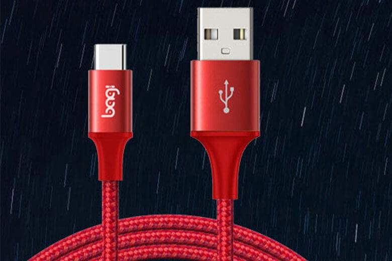 Cáp sạc Bagi USB-A to Type-C (1m) vỏ dù CS100 - Dành cho tất cả thiết bị điện thoại, máy tính bảng sử dụng cổng kết nối Type-C