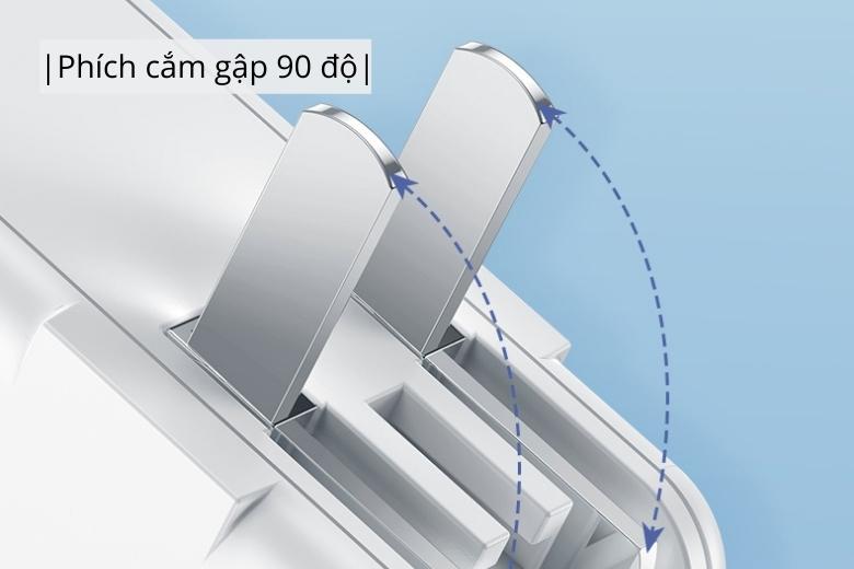 phích cắm của củ sạc có thể gập lại được 90 độ