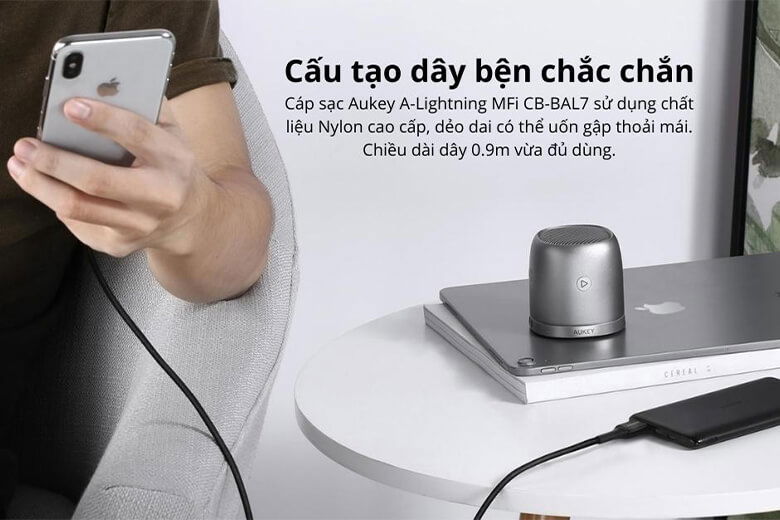 Dây cáp sử dụng chất liệu chắc chắn, bền bỉ