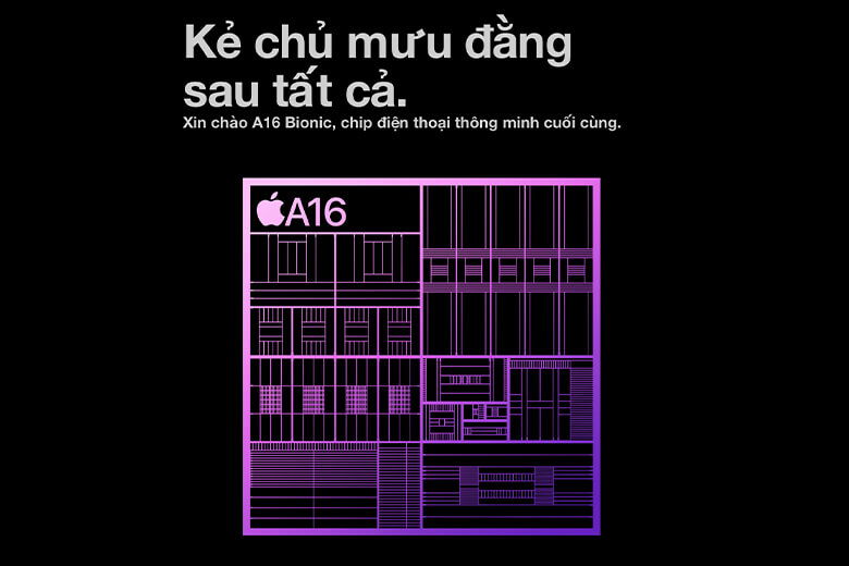 Hiệu năng hoạt động mạnh mẽ với chip thế hệ mới Apple A16 Bionic