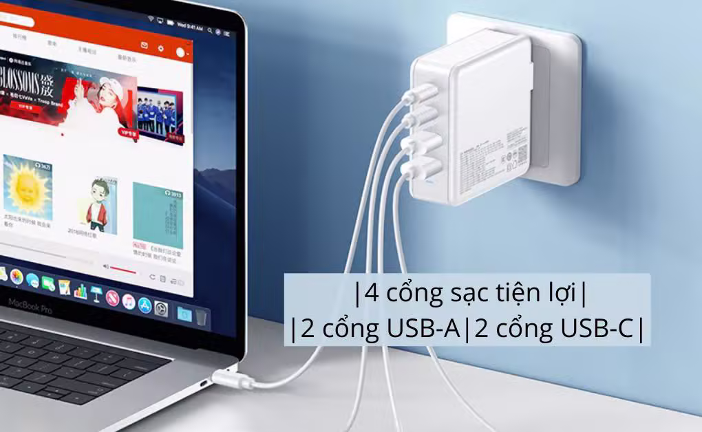 Củ sạc Pisen Pro 100W GaN RH-PD100W-Màu trắng - ảnh 3