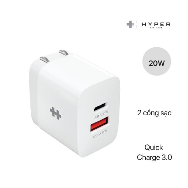 Sạc 2 Cổng HYPERJUICE 20W Charger Small Size - HJ205