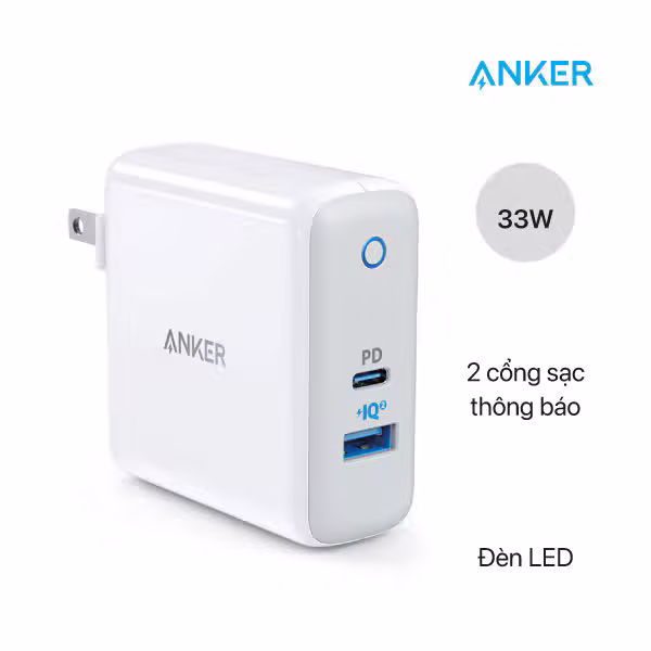 Adapter củ sạc Anker PowerPort PD+2, 33w - A2626 - ảnh 5