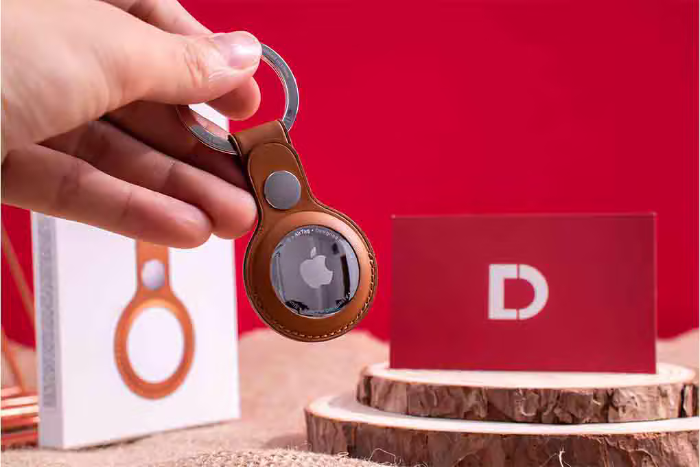 Apple AirTag Leather Key Ring Chính Hãng - ảnh 4