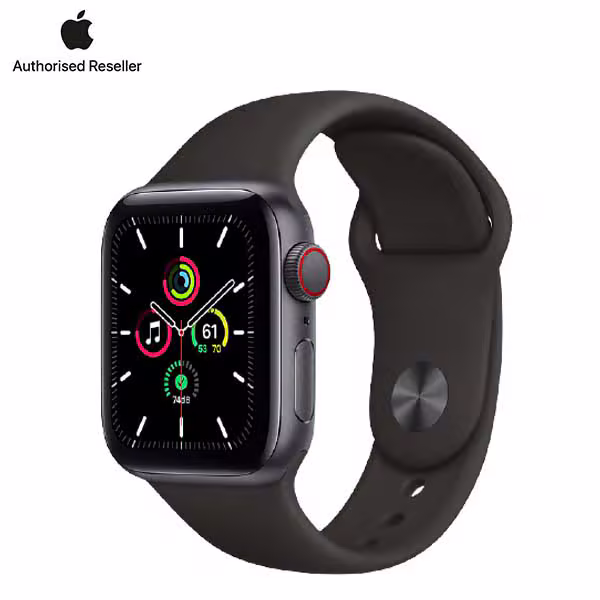 Apple Watch SE 40mm (GPS) viền nhôm xám - Dây cao su - ảnh 1