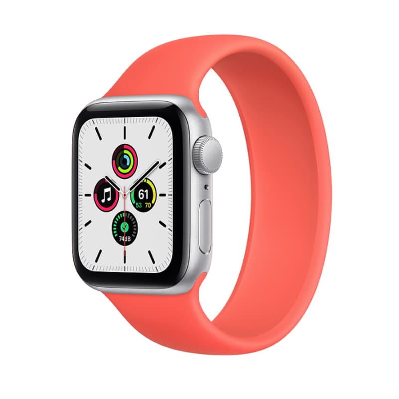 Apple Watch SE 44mm (4G) viền nhôm bạc - Dây cao su | Chính Hãng VN/A