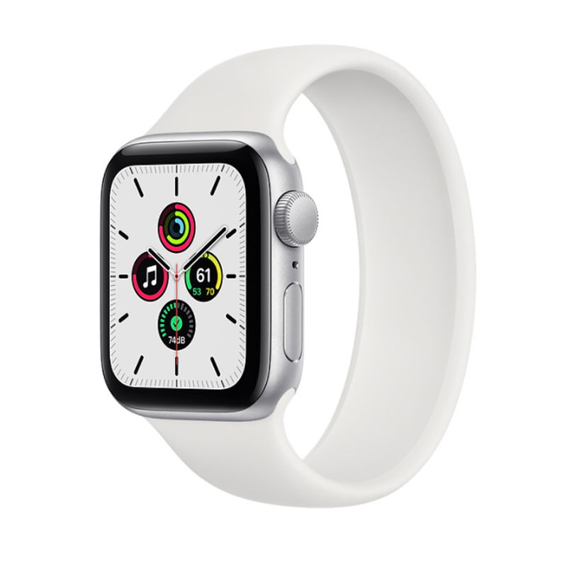 Apple Watch SE 44mm (4G) viền nhôm bạc - Dây cao su | Chính Hãng VN/A