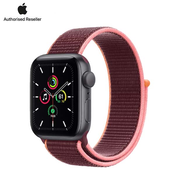 Apple Watch SE 44mm (4G) viền nhôm vàng - Dây vải thun chính hãng (Full VAT)-Dây nâu